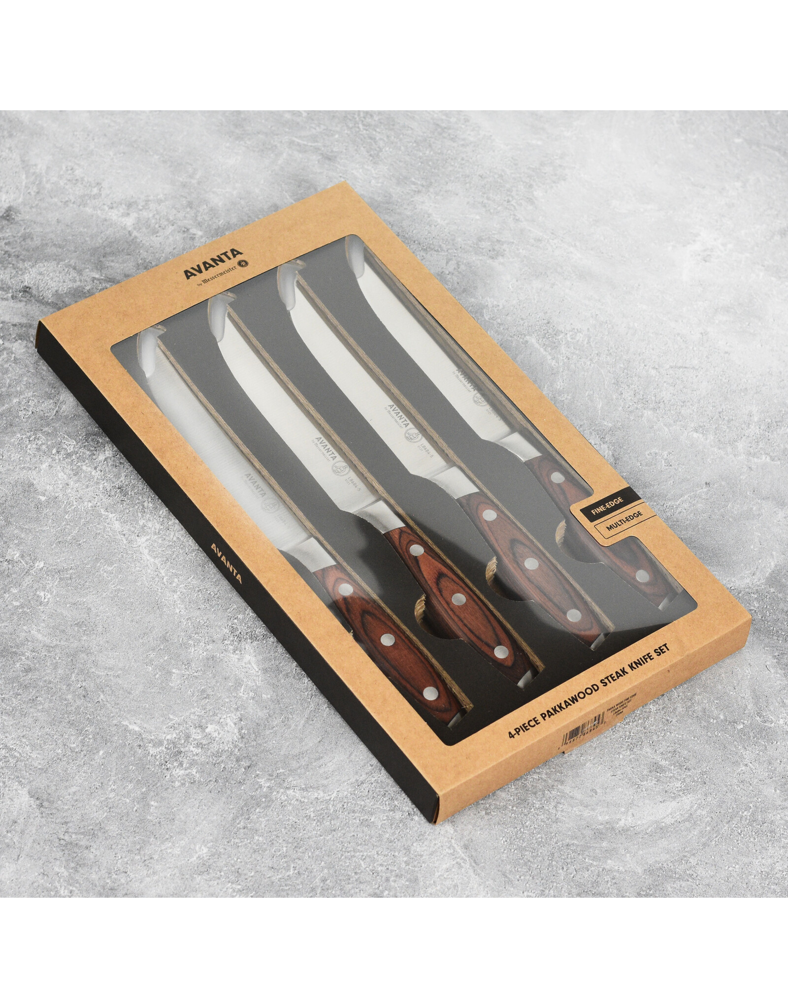 Messermeister Avanta Pakkawood 4 Piece Fine Edge Steak Knife Set