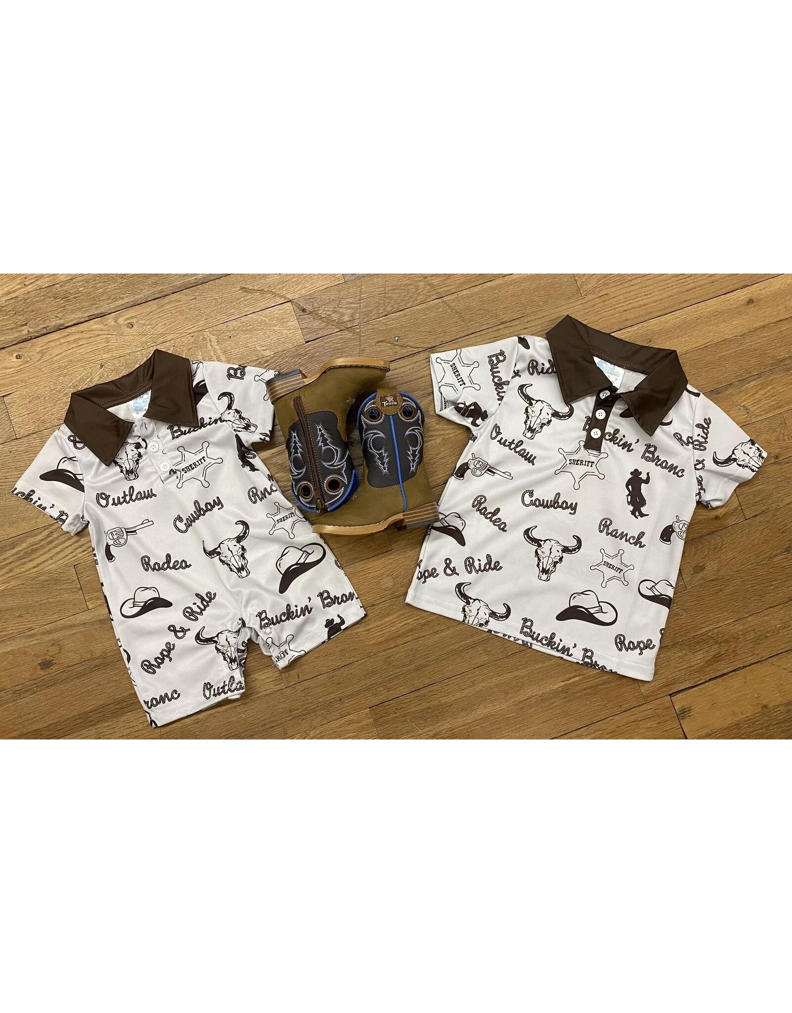 Shea Baby Boys Polo Sheriff Print Shirt