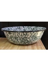 Enamelware Medium Basin Splatterware Hunter Green