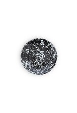 Enamelware 8"  Flat Salad Plate Splatterware Black