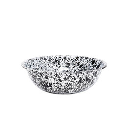 Enamelware 8 QT  Medium Basin Splatterware Black