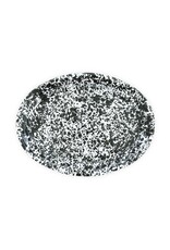 Enamelware Oval Platter Splatterware Black