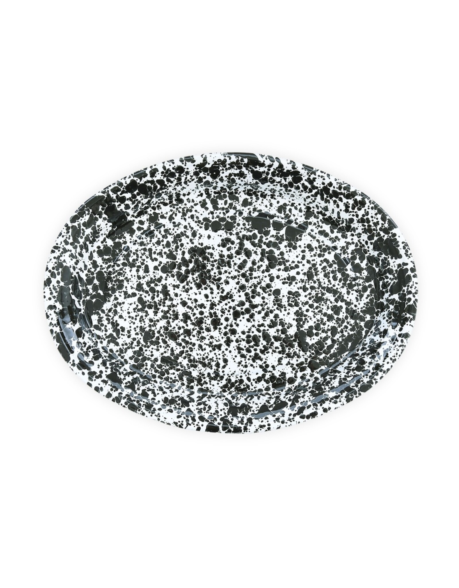 Enamelware Oval Platter Splatterware Black