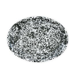 Enamelware Oval Platter Splatterware Black
