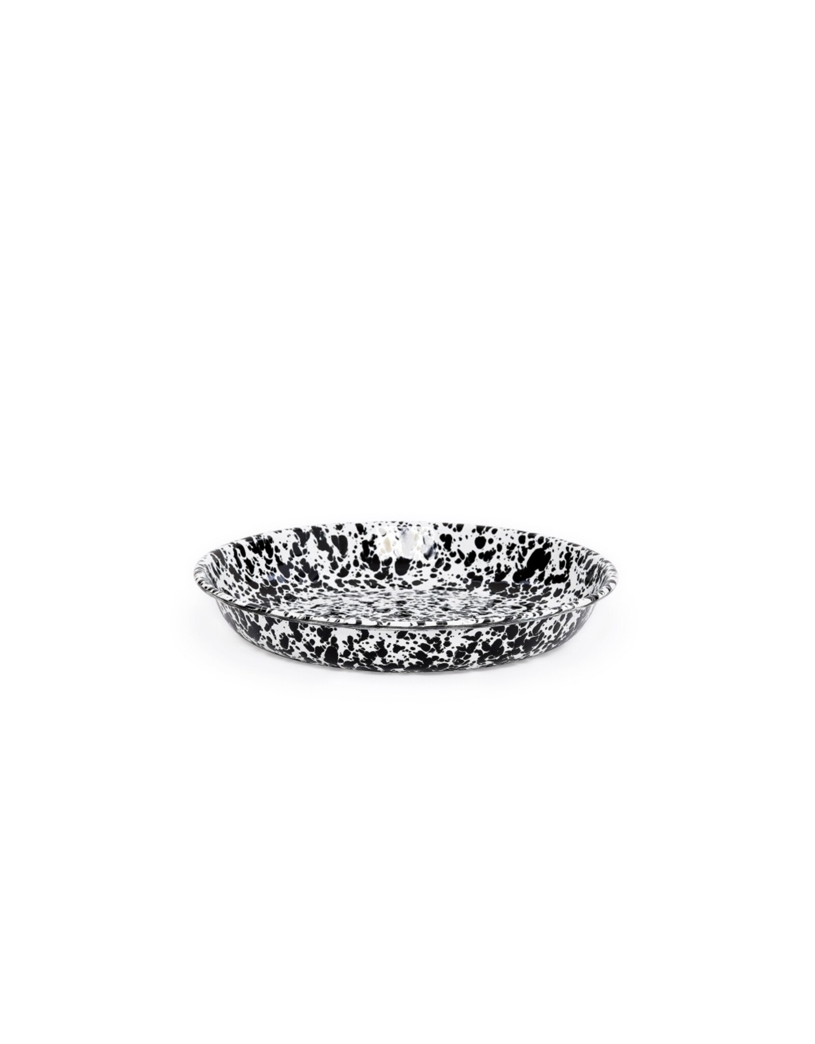 Enamelware Pasta Plate Splatterware Black