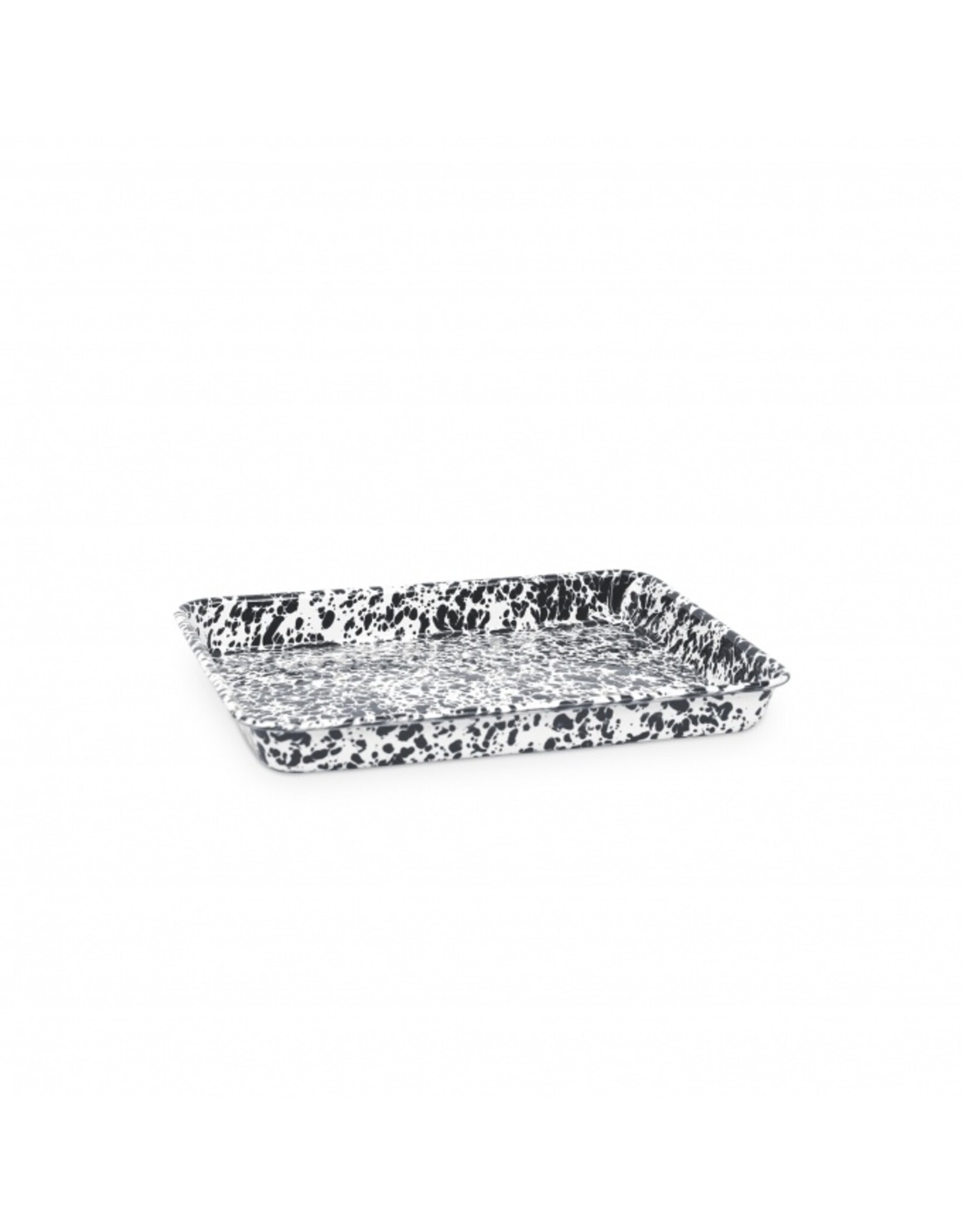Enamelware Small Rectangular Tray Splatterware Black