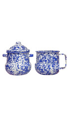 Blue Marble Splatter 2-pc Creamer & Sugar Set