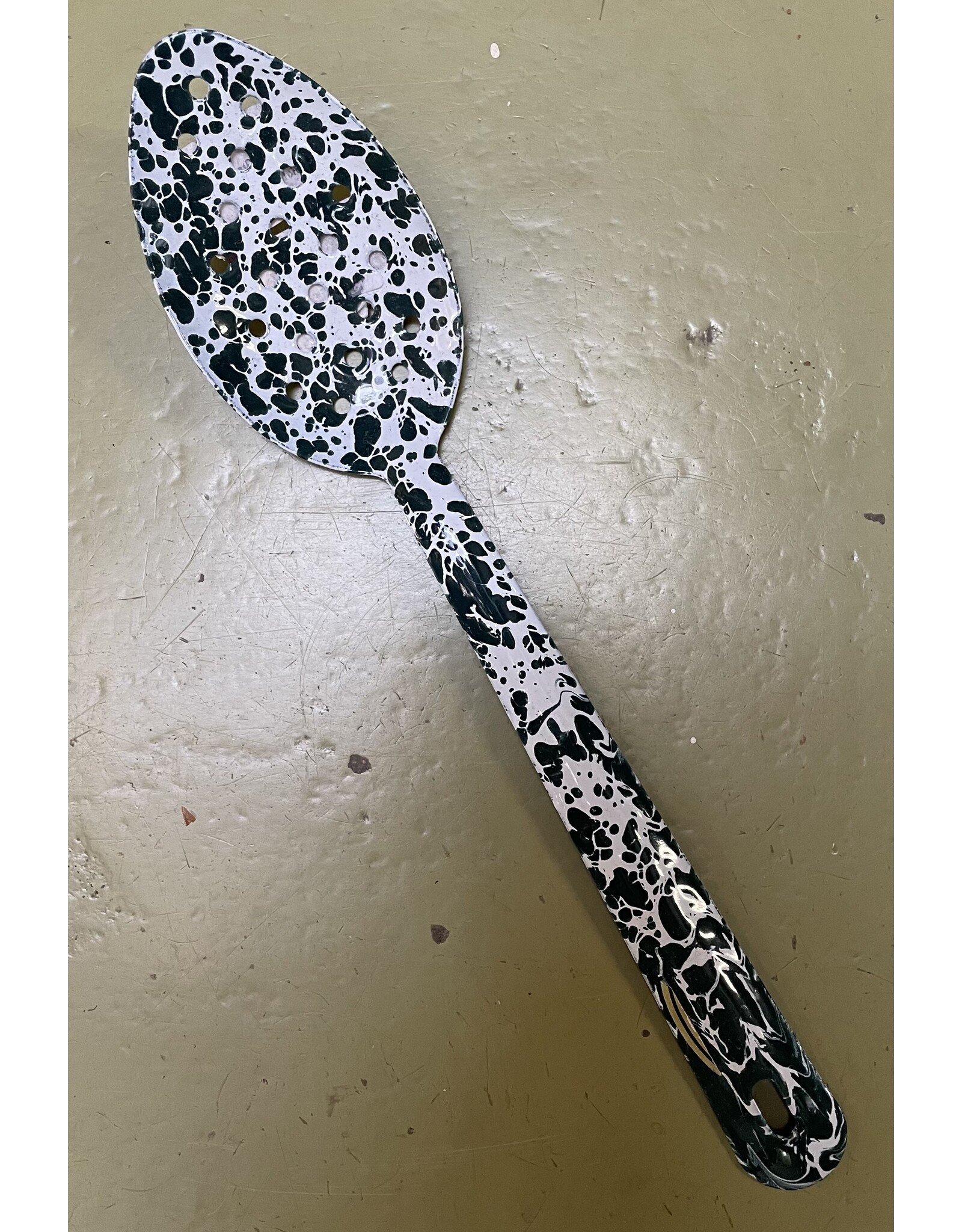 Hunter Green Marble Large Slotted Spoon