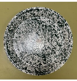 Hunter Green Marble Splatter Large Round Tray