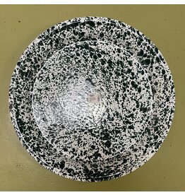 Hunter Green Marble Splatter Medium Round Tray 15 Inch