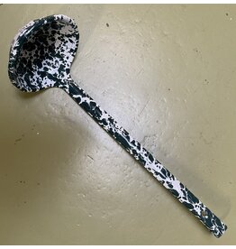 Enamelware Ladle Splatterware Hunter Green