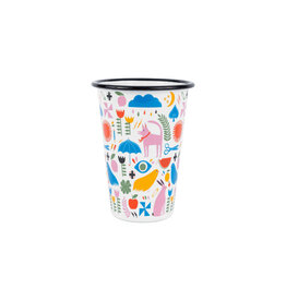 Enamelware 14 oz Tumbler Lisa Congdon x CCH Pink Dog