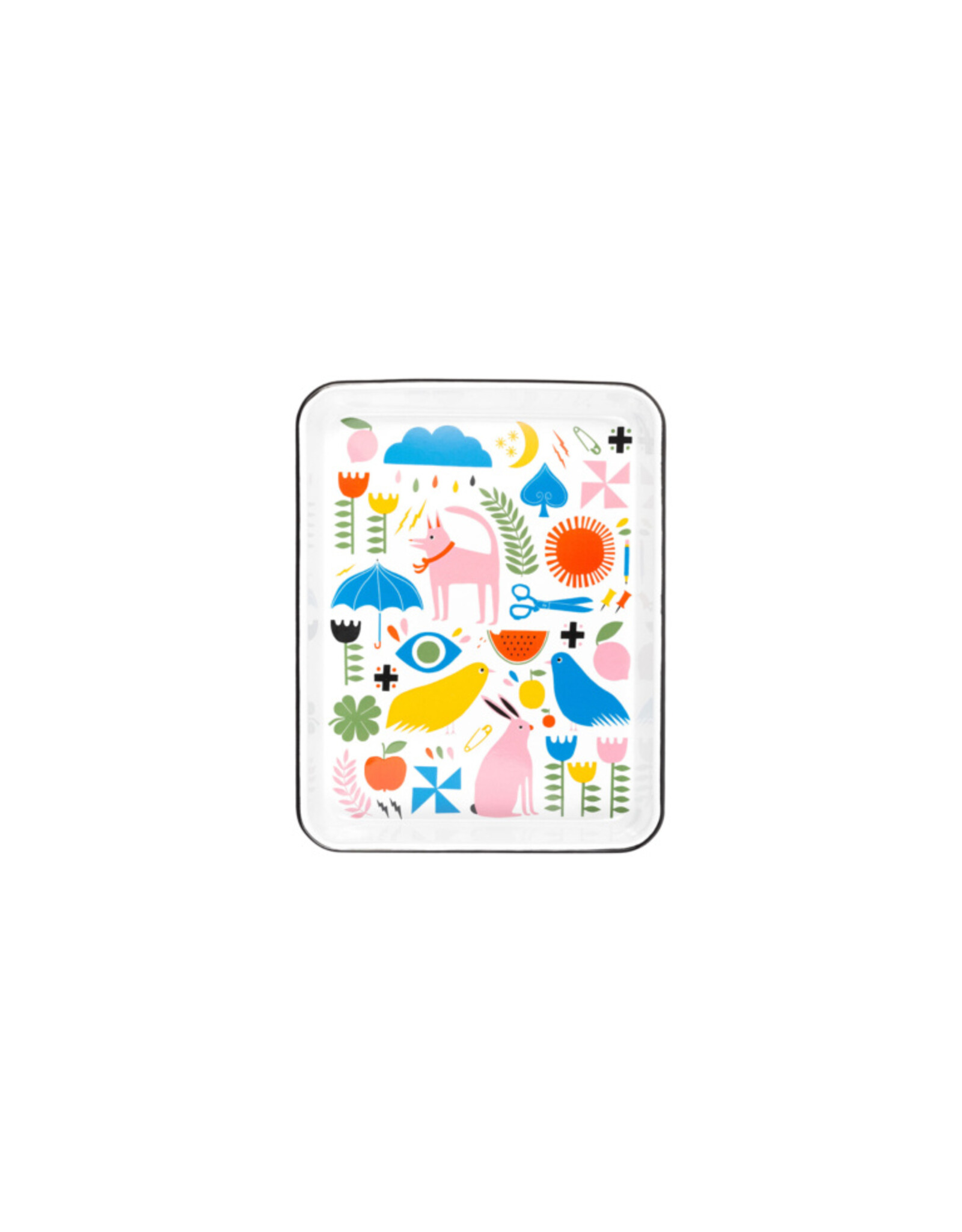 Enamelware  Small Rectangle Tray Lisa Congdon x CCH Pink Dog