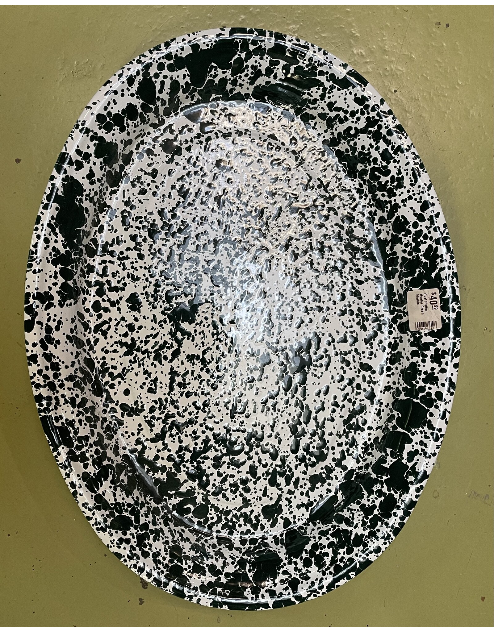 Oval Platter, Hunter Green Marble