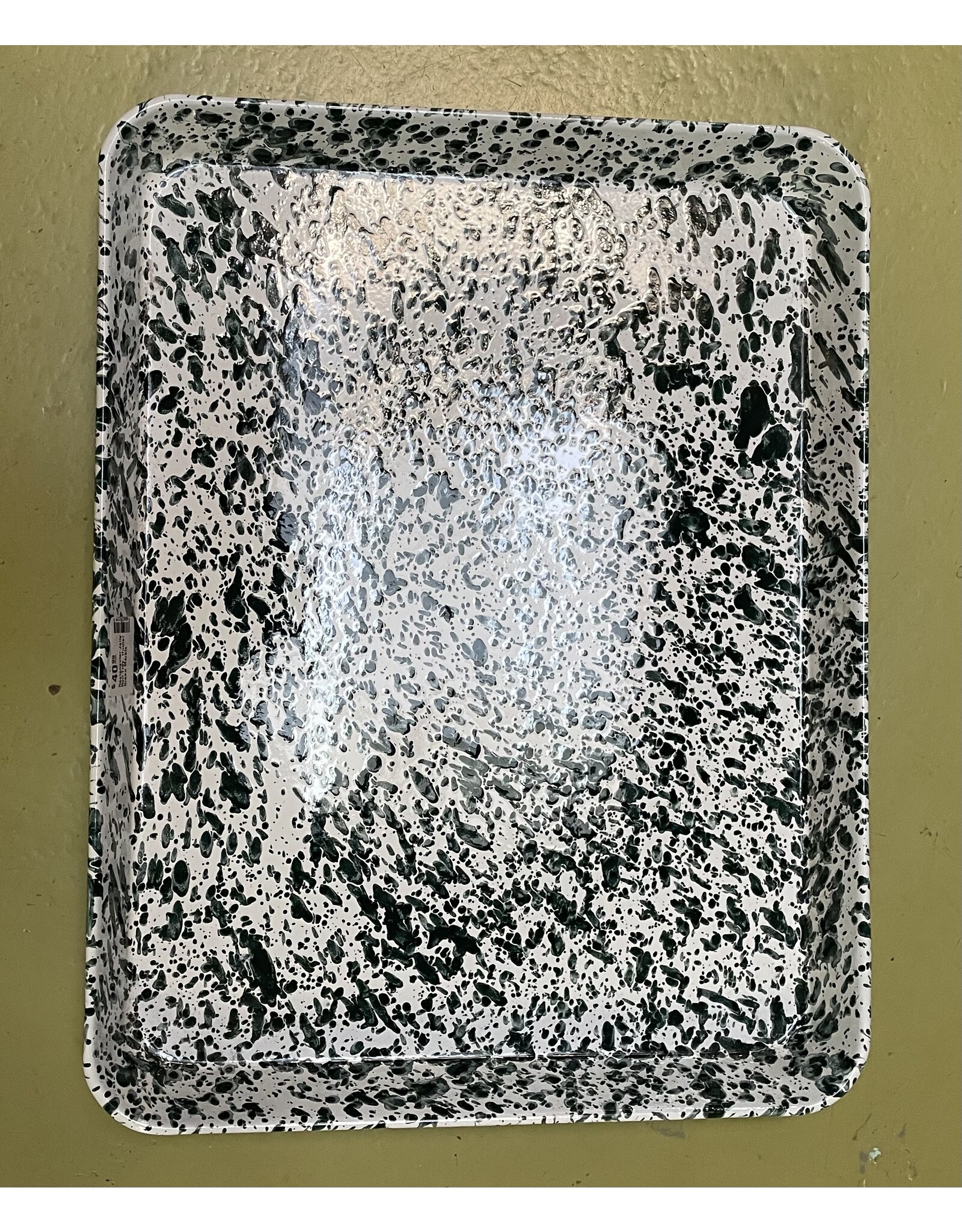 Rectangular Jelly Roll Tray, Hunter Green Splatter