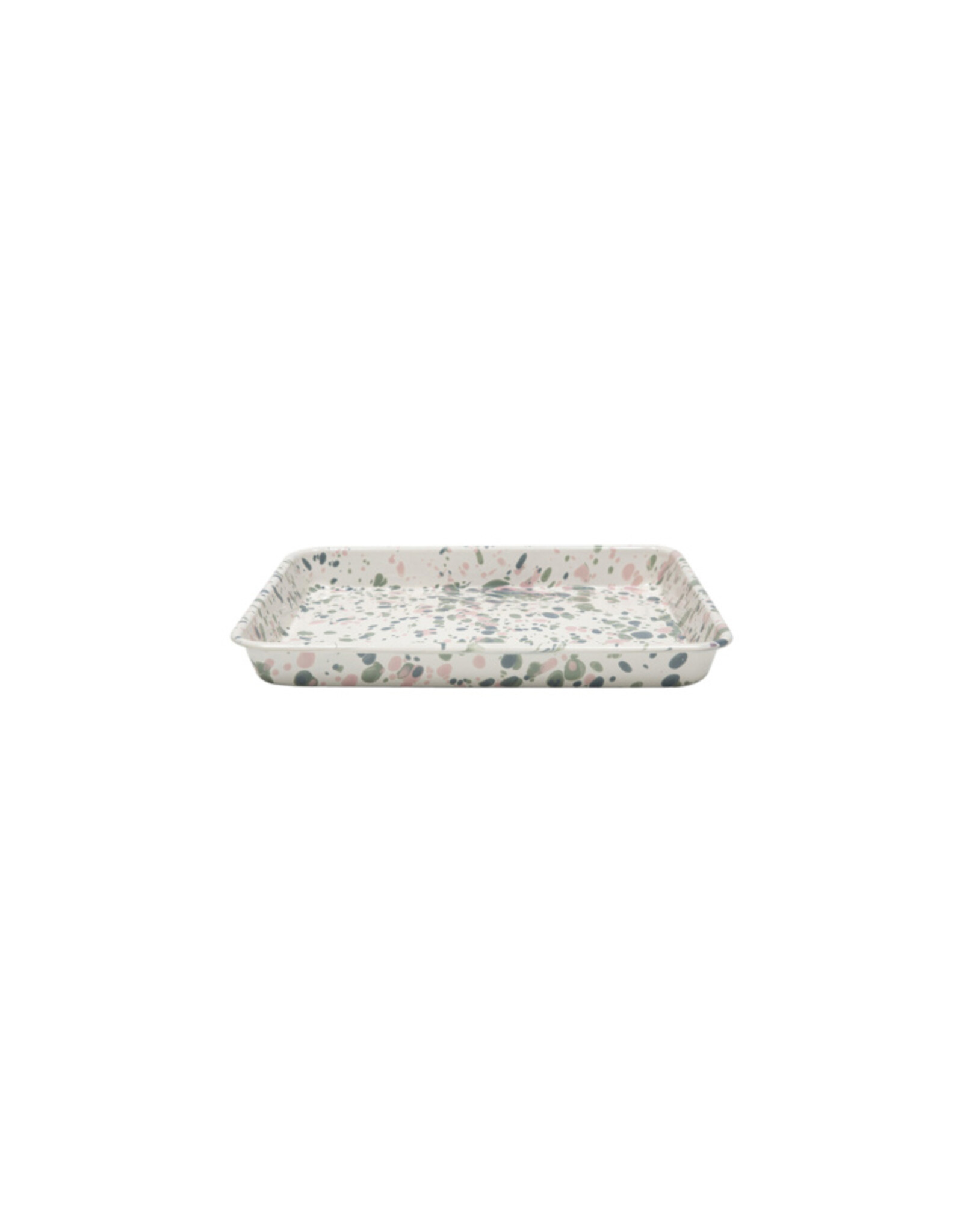 Small Rectangle Tray, Mint Hibiscus