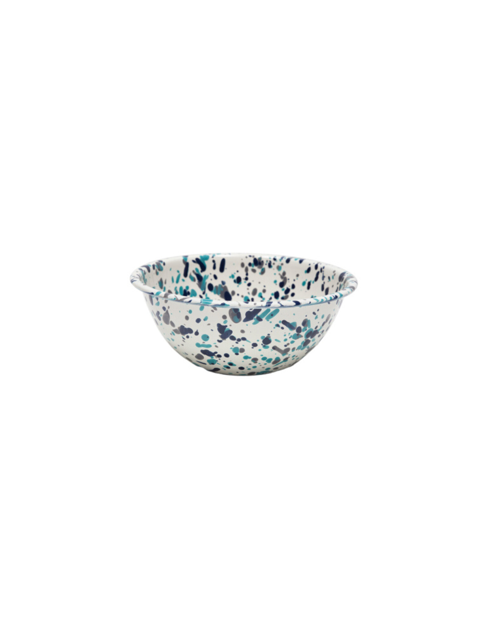 Enamelware Small Serving Bowl Splatterware Blue Tides
