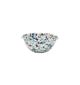 Enamelware Small Serving Bowl Splatterware Blue Tides