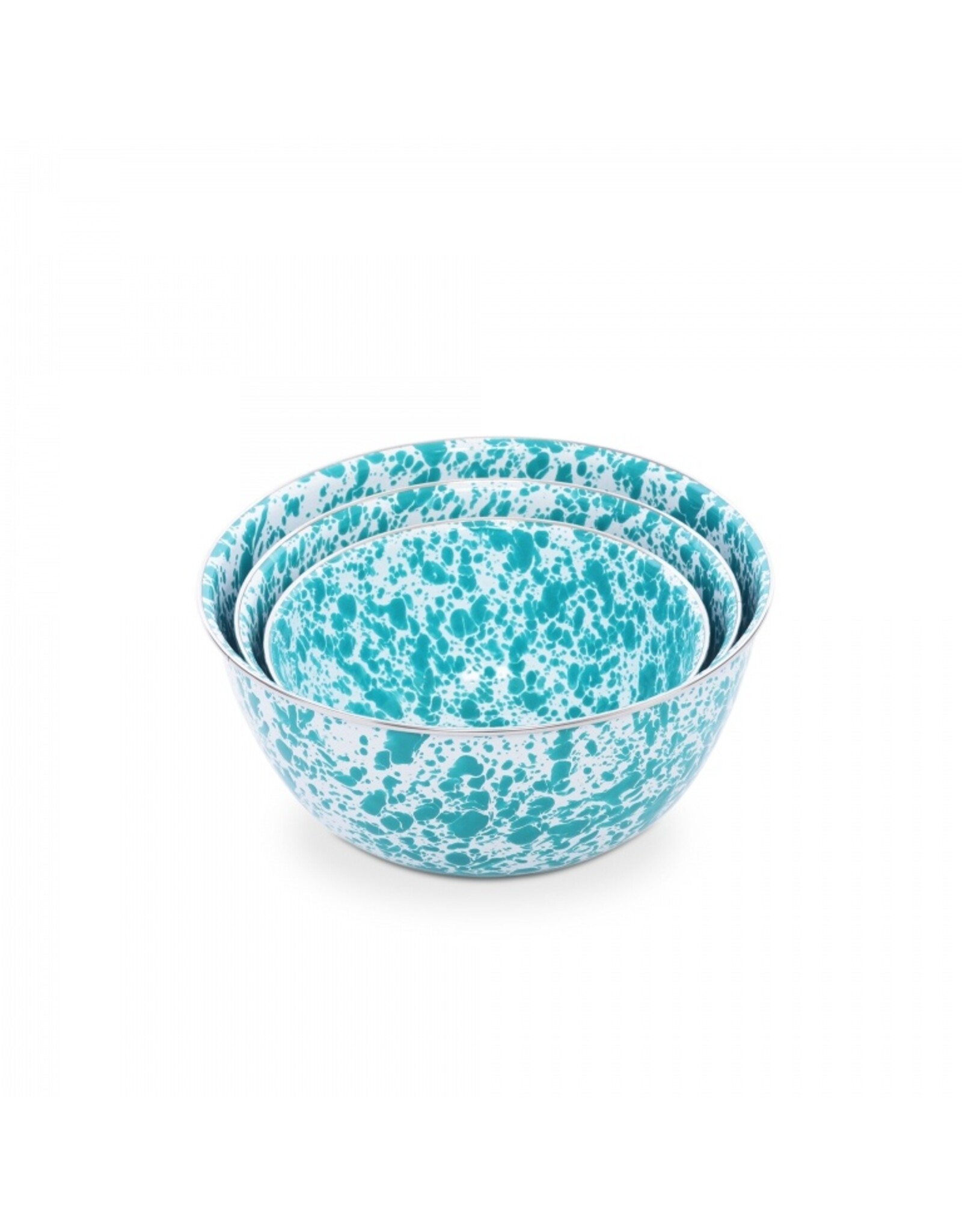 Turquoise Marble Splatter 3-pc Mixing Bowl Set