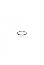Enamelware Vintage Ramekin 2 oz White w Black Rim