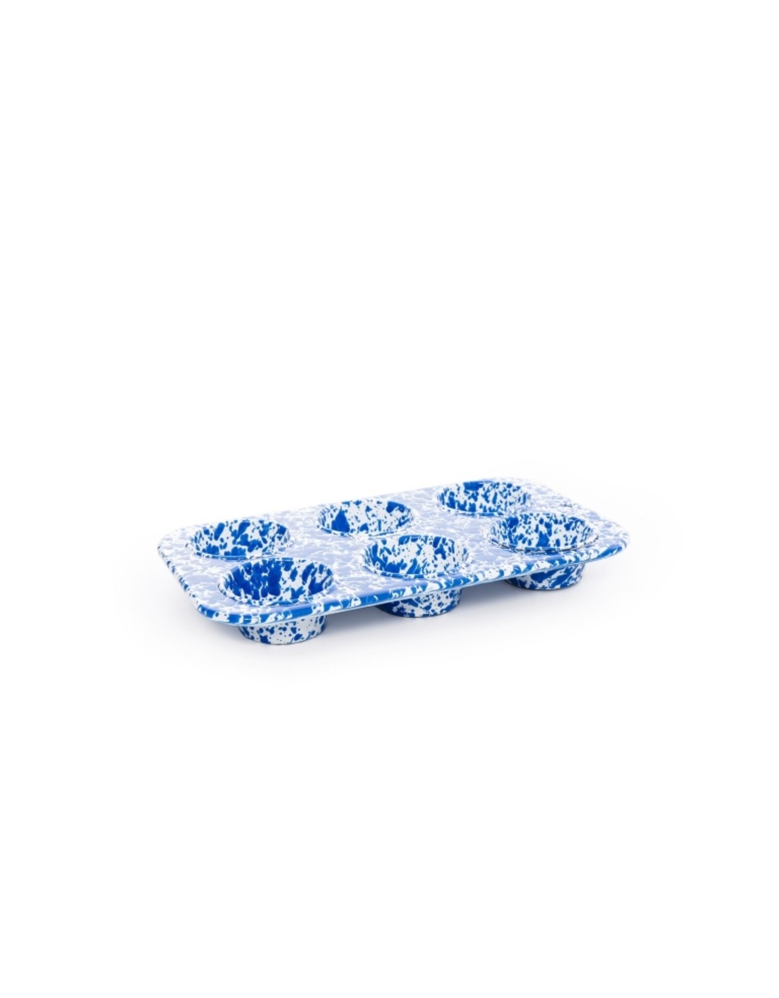 Blue Marble Splatter 6 Cup Muffin Tin