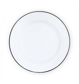 Vintage-Buffet Plate-White w/Black Rim