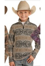 Powder River Outfitters Youth Aztec Printed Heather Henley