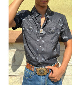 Rock & Roll Denim Rock & Roll Denim Short Sleeve Aztec Ripstop Snap Black