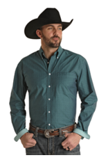 Panhandle Panhandle Rough Stock Long Sleeve Button Down Shirt Turquoise