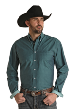 Panhandle Rough Stock Long Sleeve Button Down Shirt Turquoise