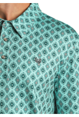 Panhandle Panhandle Performance Short Sleeve Medallion Snap Knit Turquoise