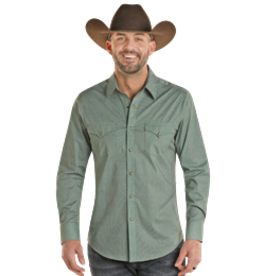 Rock & Roll Denim Rock & Roll Long Sleeve Geo Woven Snap Turquoise
