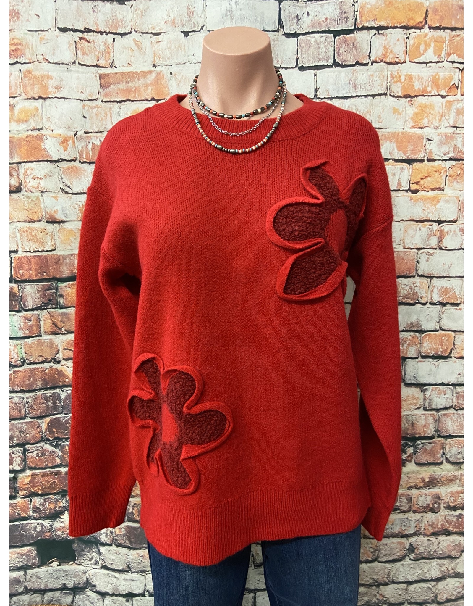 Goldie Textured Flower Sweater