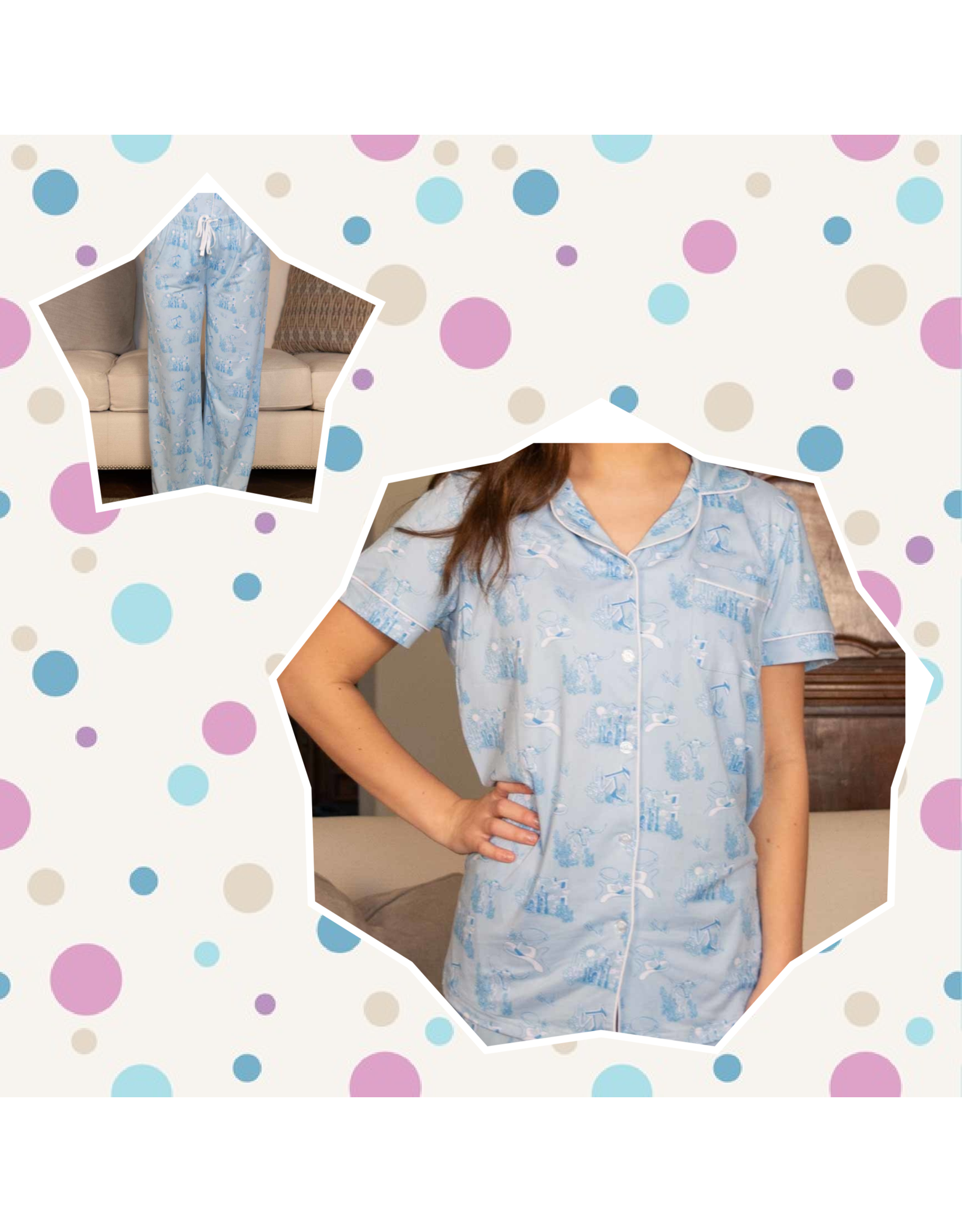 The Royal Standard Texas Toile Shirt/Pant Sleep Set