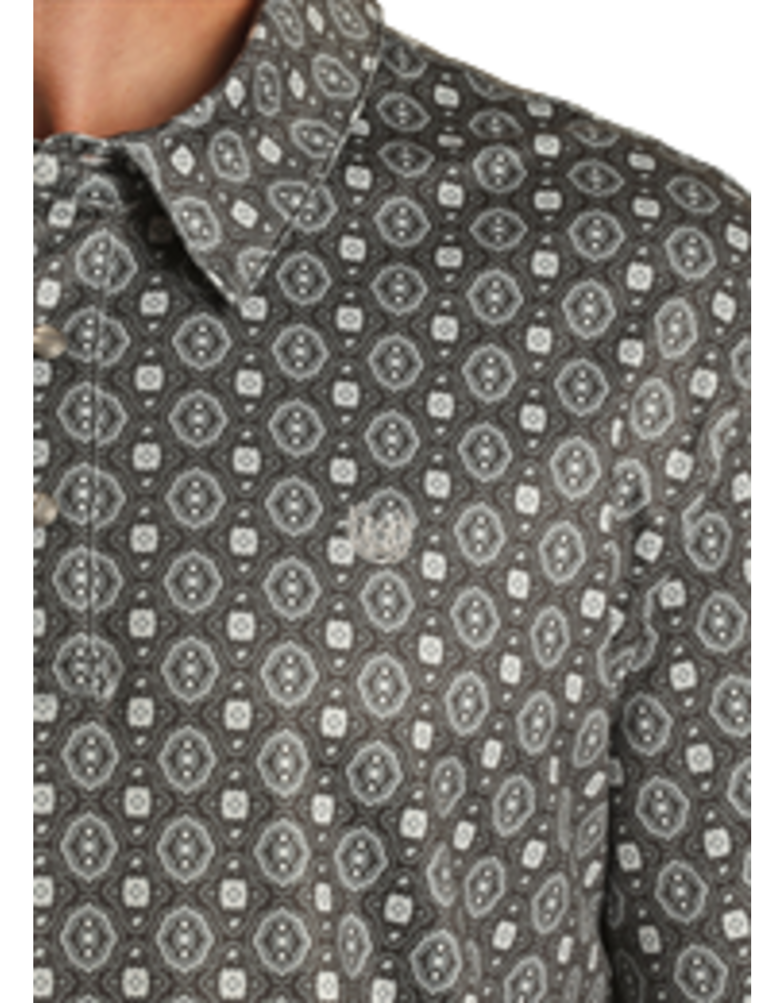 Panhandle Panhandle Performance Short Sleeve Medallion Snap Knit Polo Black