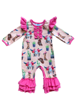 Shea Baby Steer Head Ruffle LS Romper