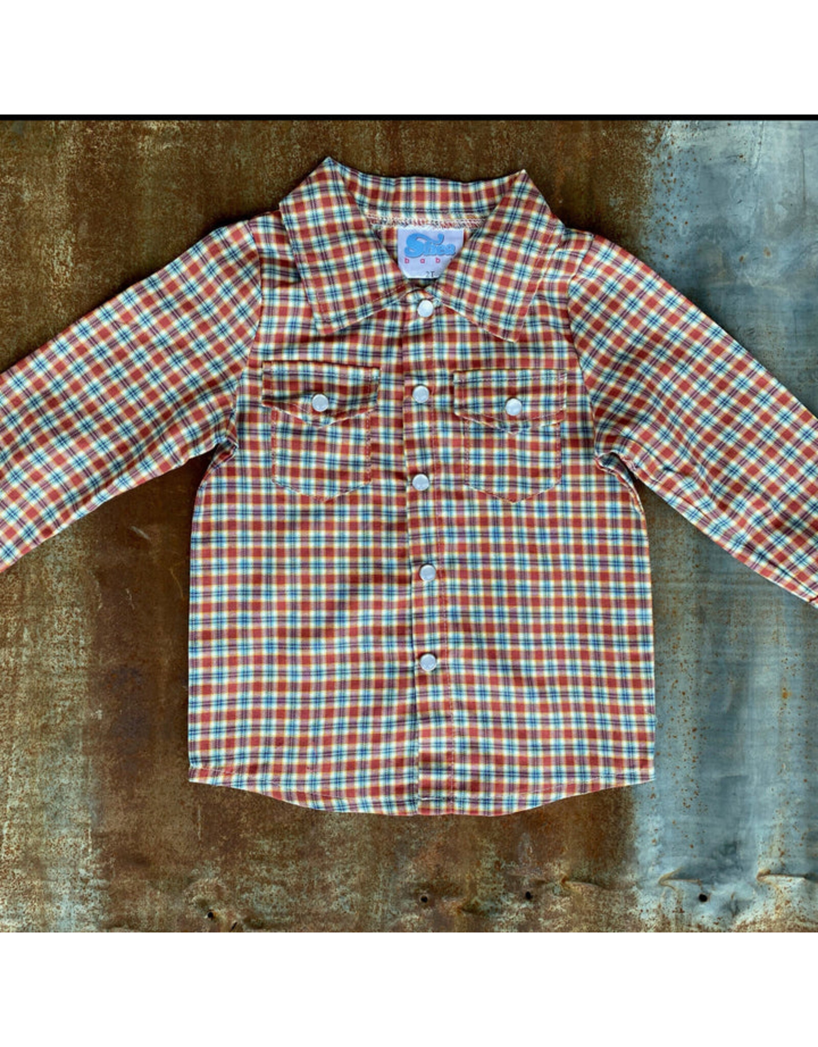 Shea Baby Red Plaid Pearl Snap Shirt