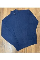 Mock Neck 1/4 Zip Cobalt Heather Light Sweater