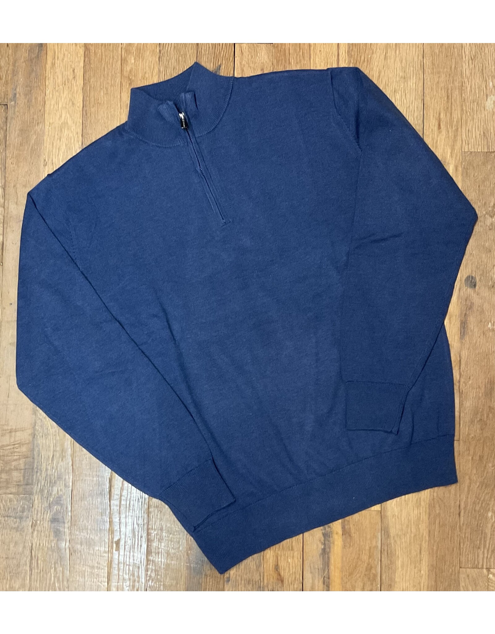 Mock Neck 1/4 Zip Cobalt Heather Light Sweater