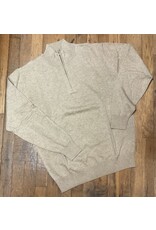 Mock Neck 1/4 Zip Oatmeal Heather Light Sweater