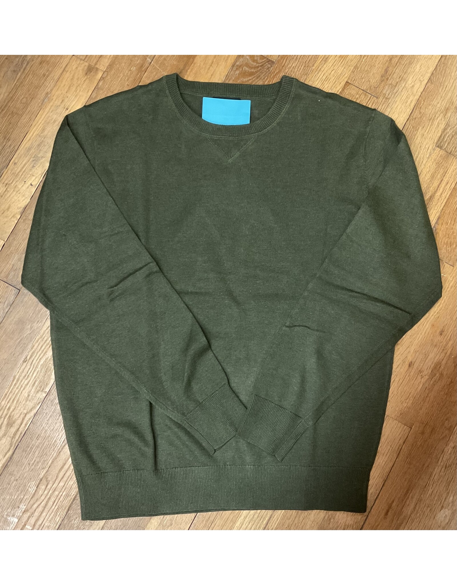 Crew Neck Olive Heather Light Sweater