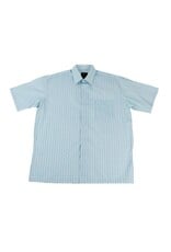 Tropical Fish Grid Short Sleeve Square Bottom Mens Shirt