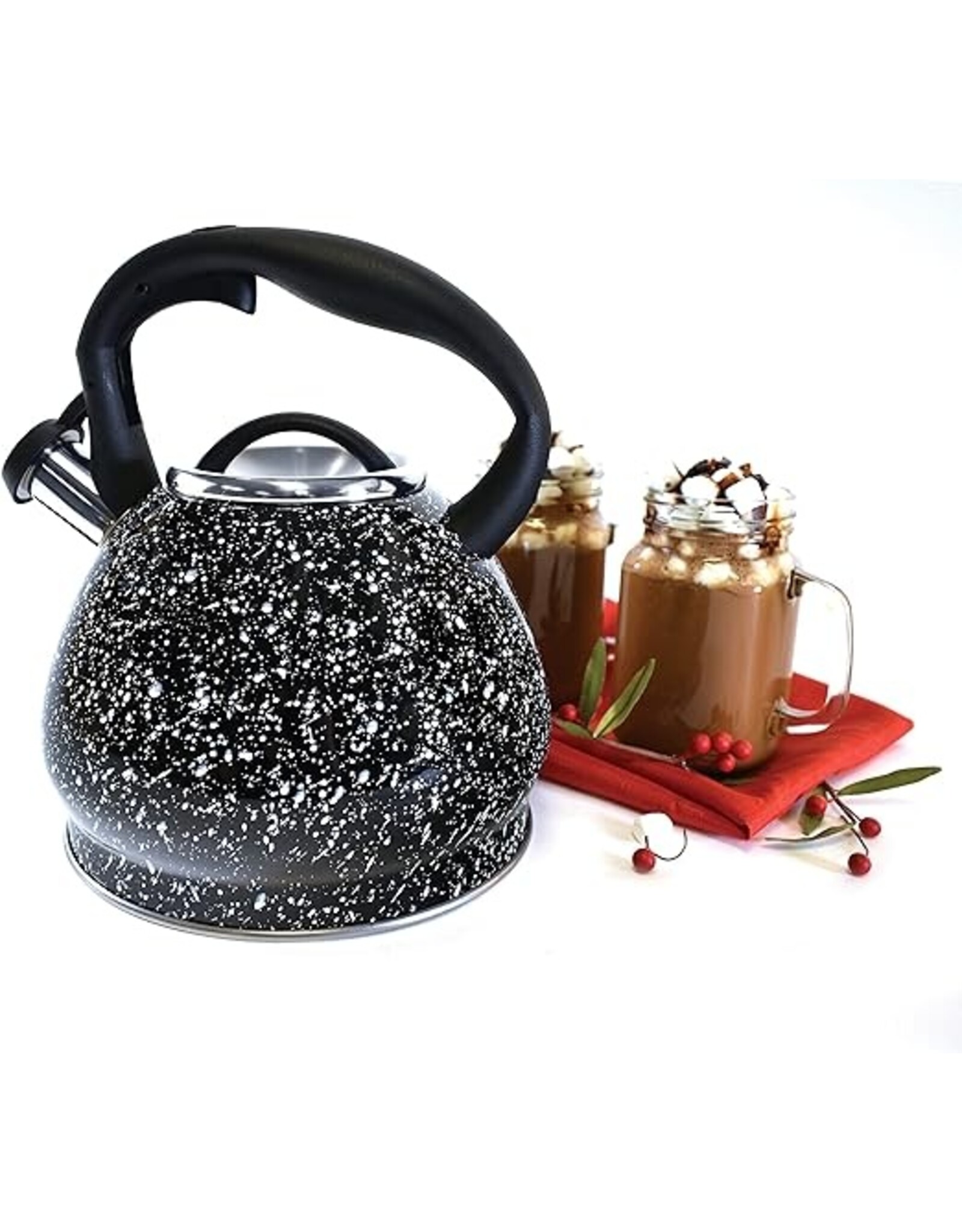 Tea Kettle Stainless Steel Whistling  3.3L Black