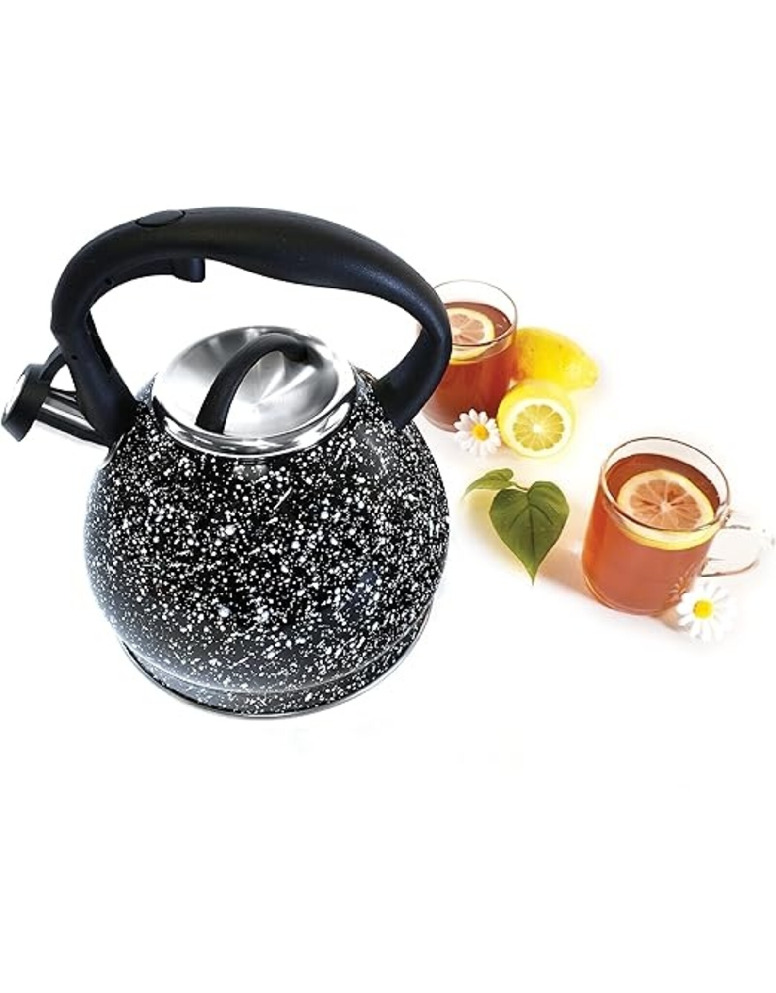 Black with White Speckles Tea Kettle