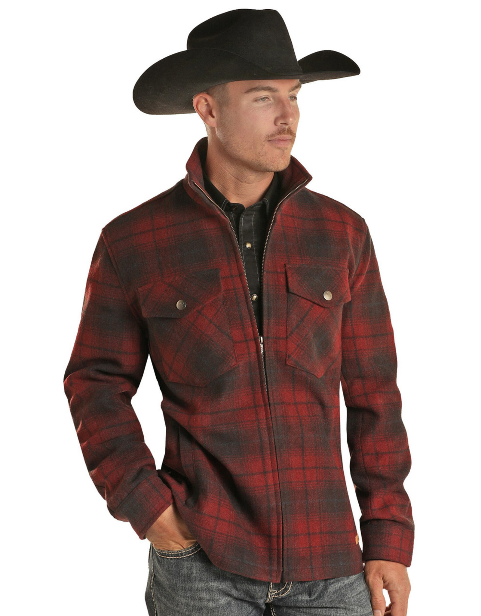 Powder River Outfitters Powder River Plaid Wool Coat
