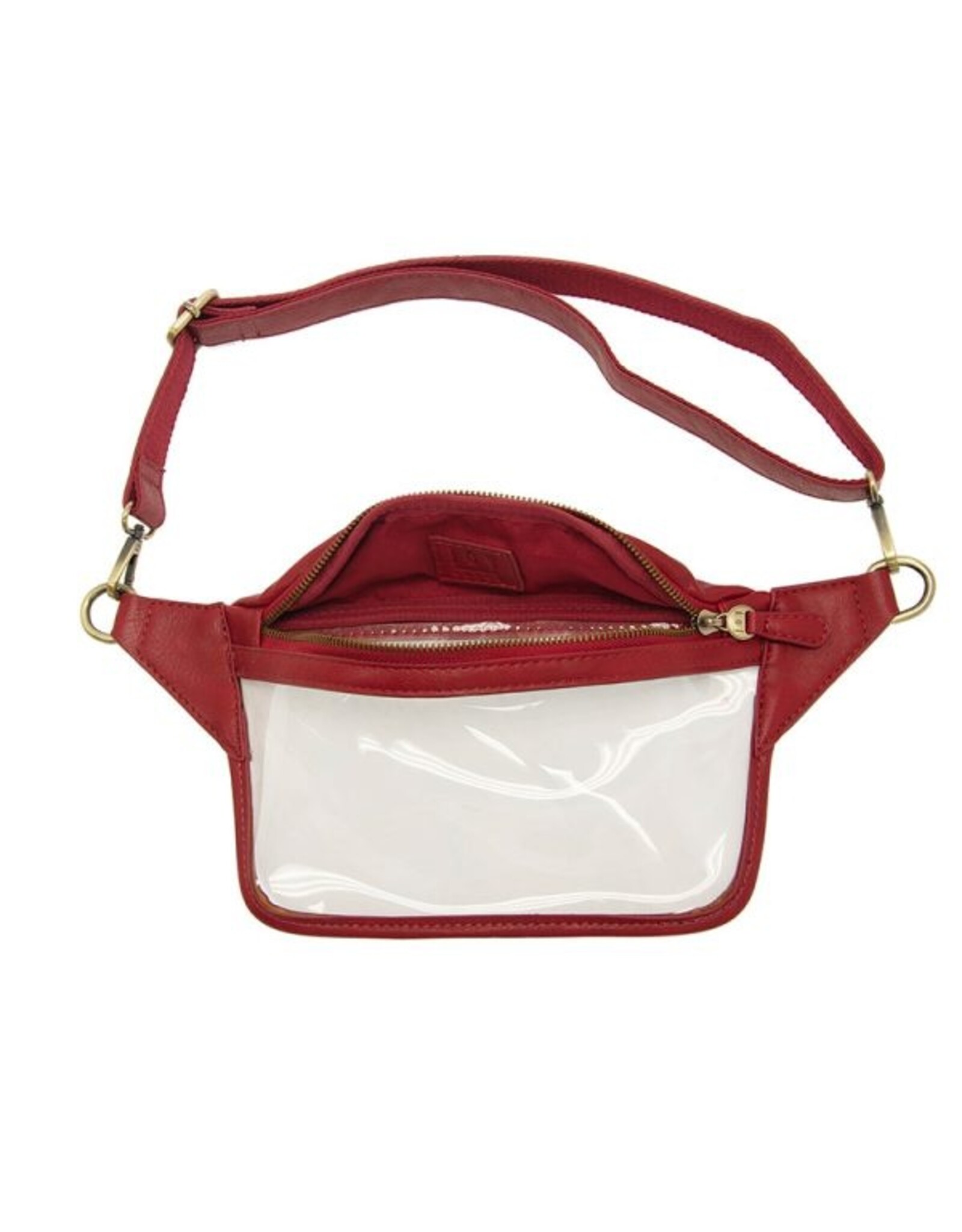 Red Clear Belt Bag