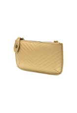 Gold Quilted Mini Crossbody Wristlet Clutch