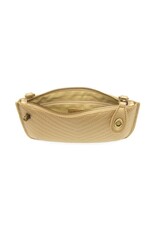 Gold Quilted Mini Crossbody Wristlet Clutch