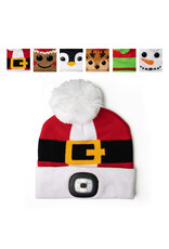 Christmas Kids Rechargable LED Night Scope Pom Hat