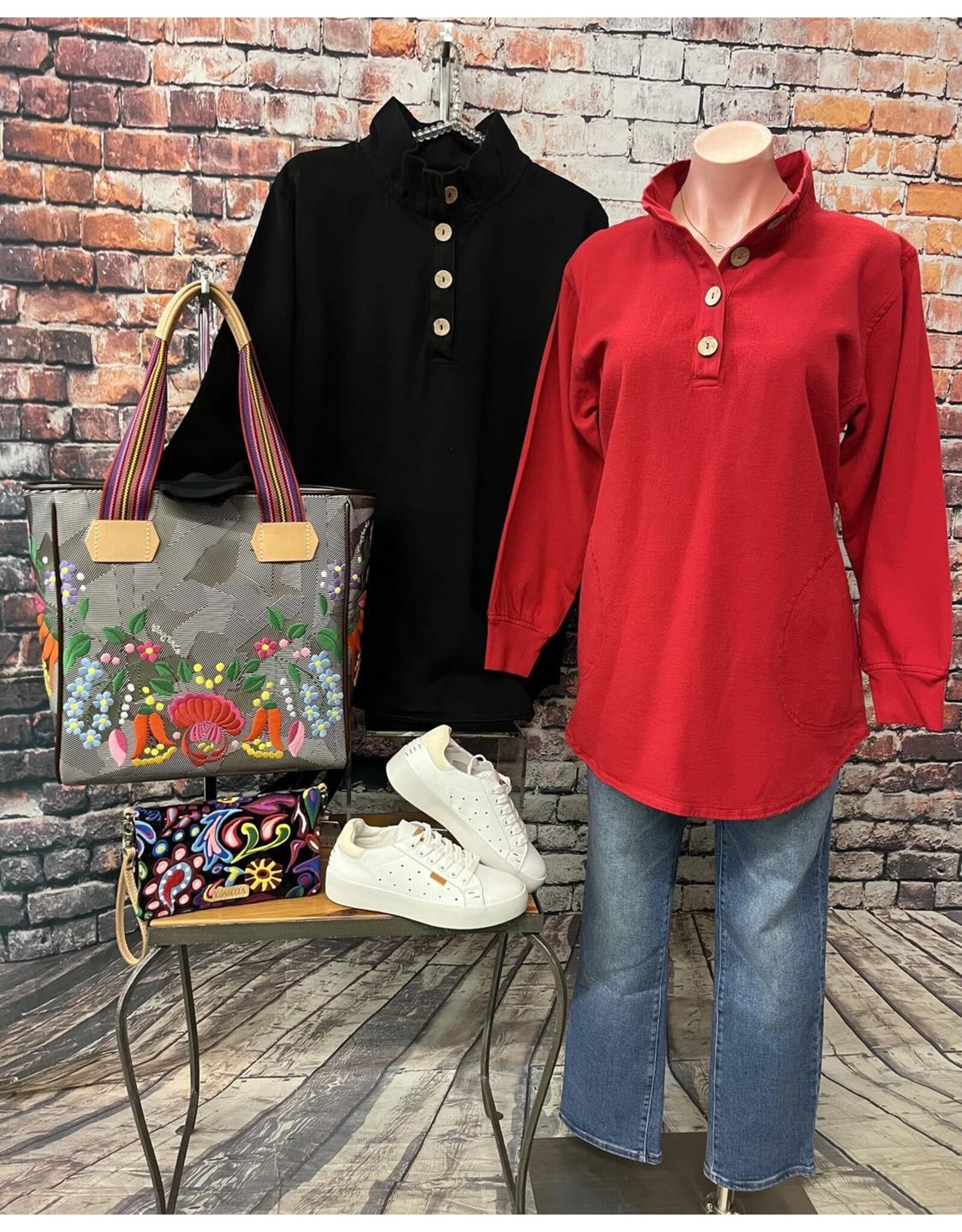 Sea Breeze Canton Fleece Riverside Pullover Ruby Red